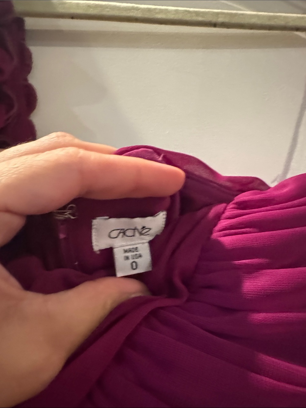Cache Fuchsia One-Shoulder Ruched Maxi Dress - Picture 3 of 6